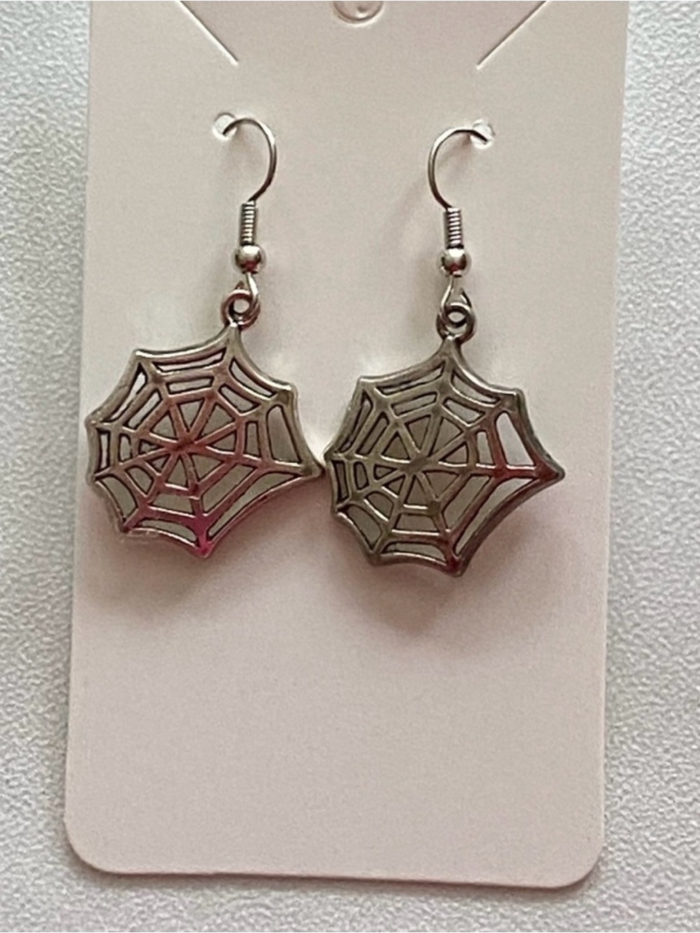 Spiderweb Drop Earrings Silver